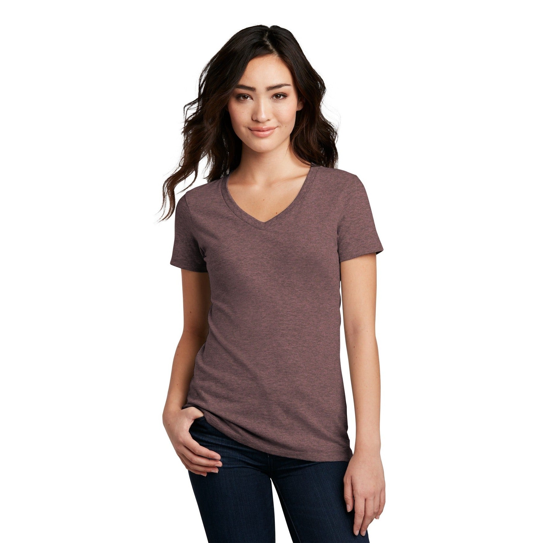 District-District® Women's Perfect Blend® CVC V-Neck Tee. DM1190L-MedTech-20